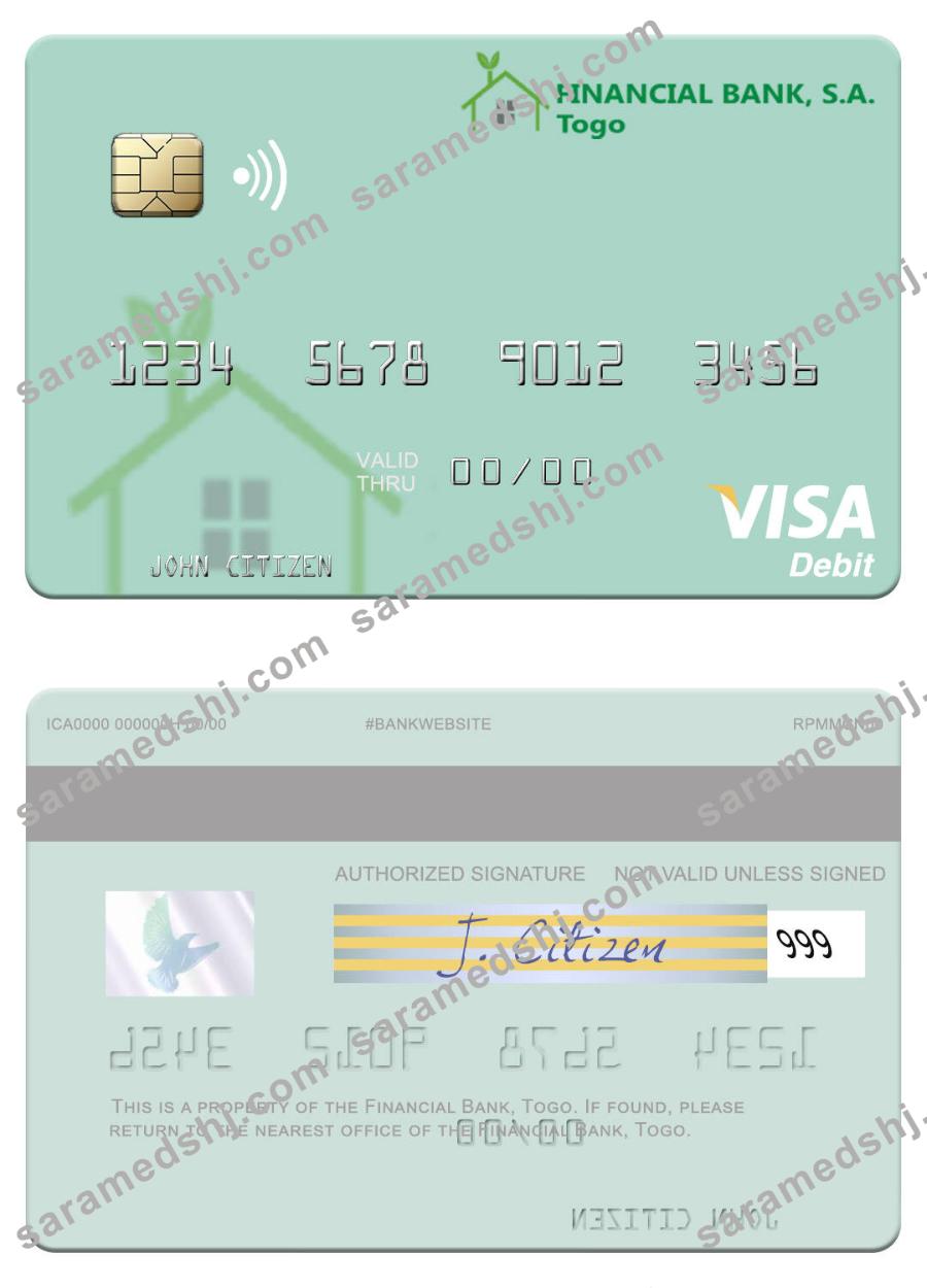 Togo Financial Bank visa debit card